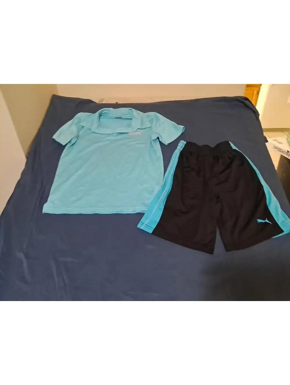 Puma‎ Size Small Athletic Wear Set Blue Tshirt Anx Shorts Nylon